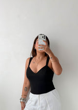 Size M-L Black Structured Tank Top