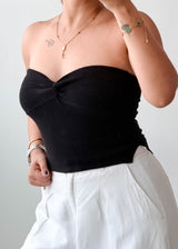 Size XS-M Black Sweetheart Tube Top