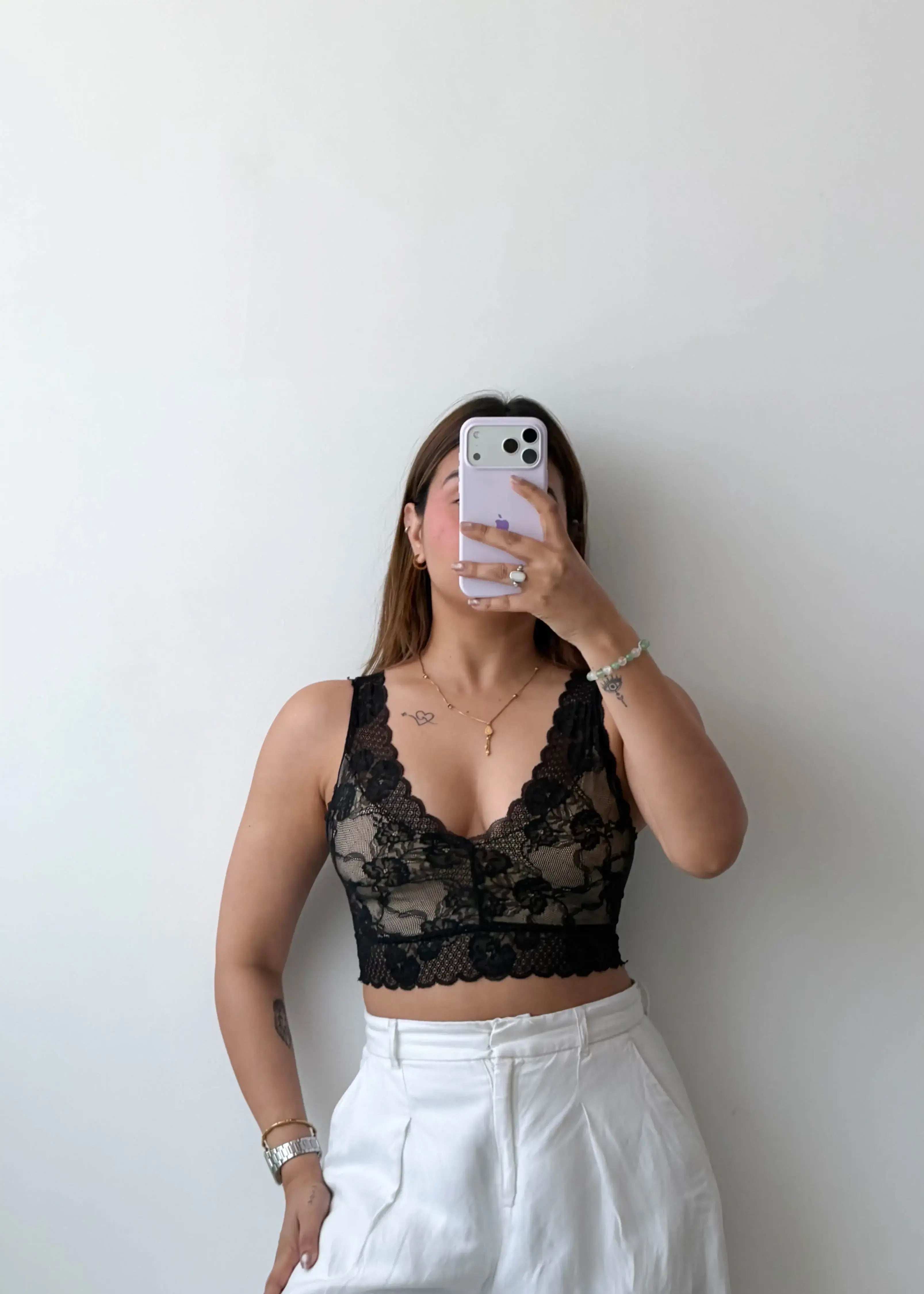 Size XS-S Black Lace Bralette Top