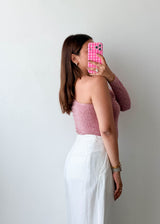 Size M-L Rose One-Shoulder Knit Bodysuit