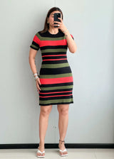 SIZE L-XL, Lycra Ribbed Bodycon Dress - Closet by Payal