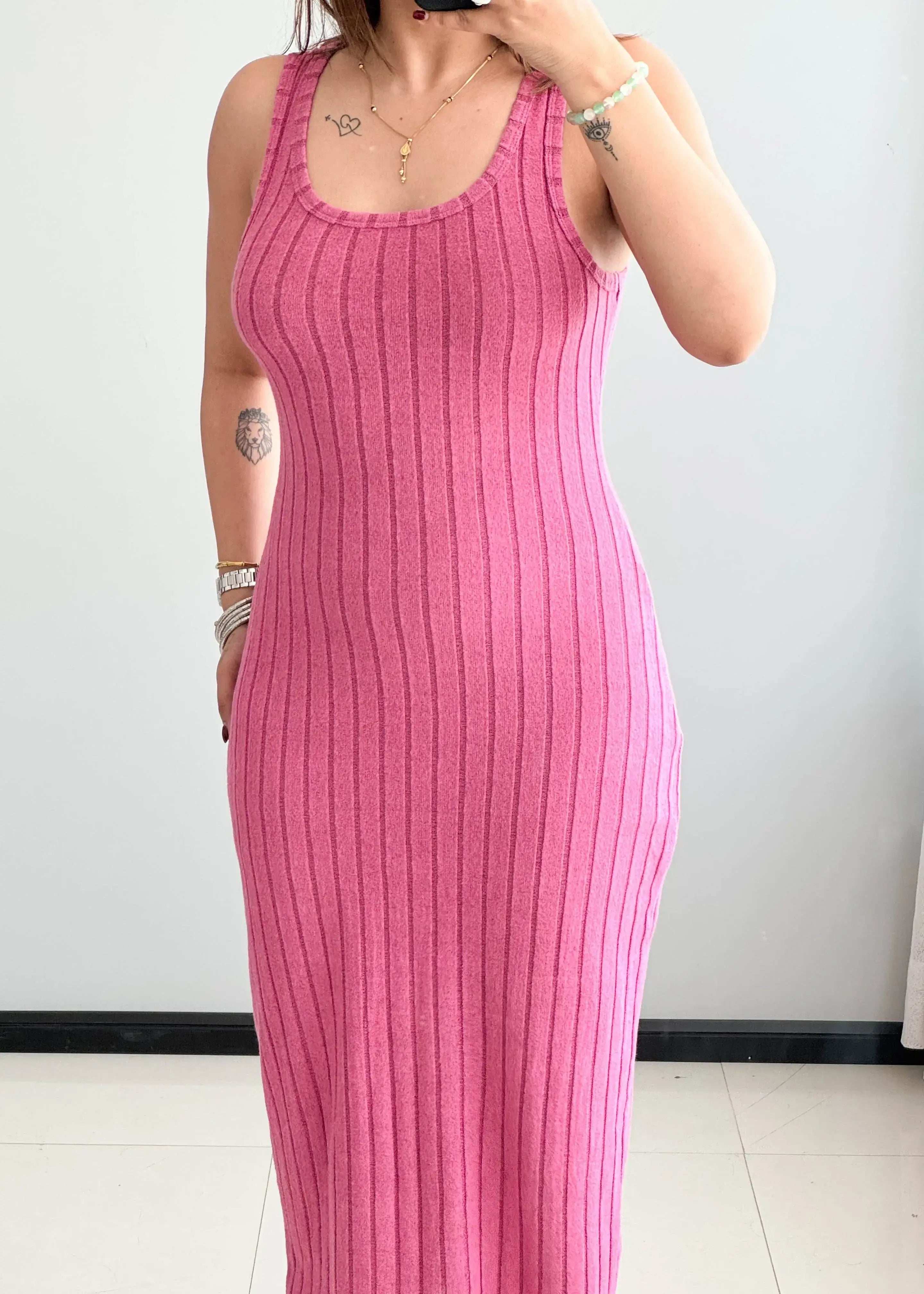SIZE M-L, Cotton Ribbed bodycon Dress - Closet by Payal