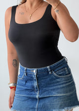 Size XS-S Black Scoop Neck Bodysuit