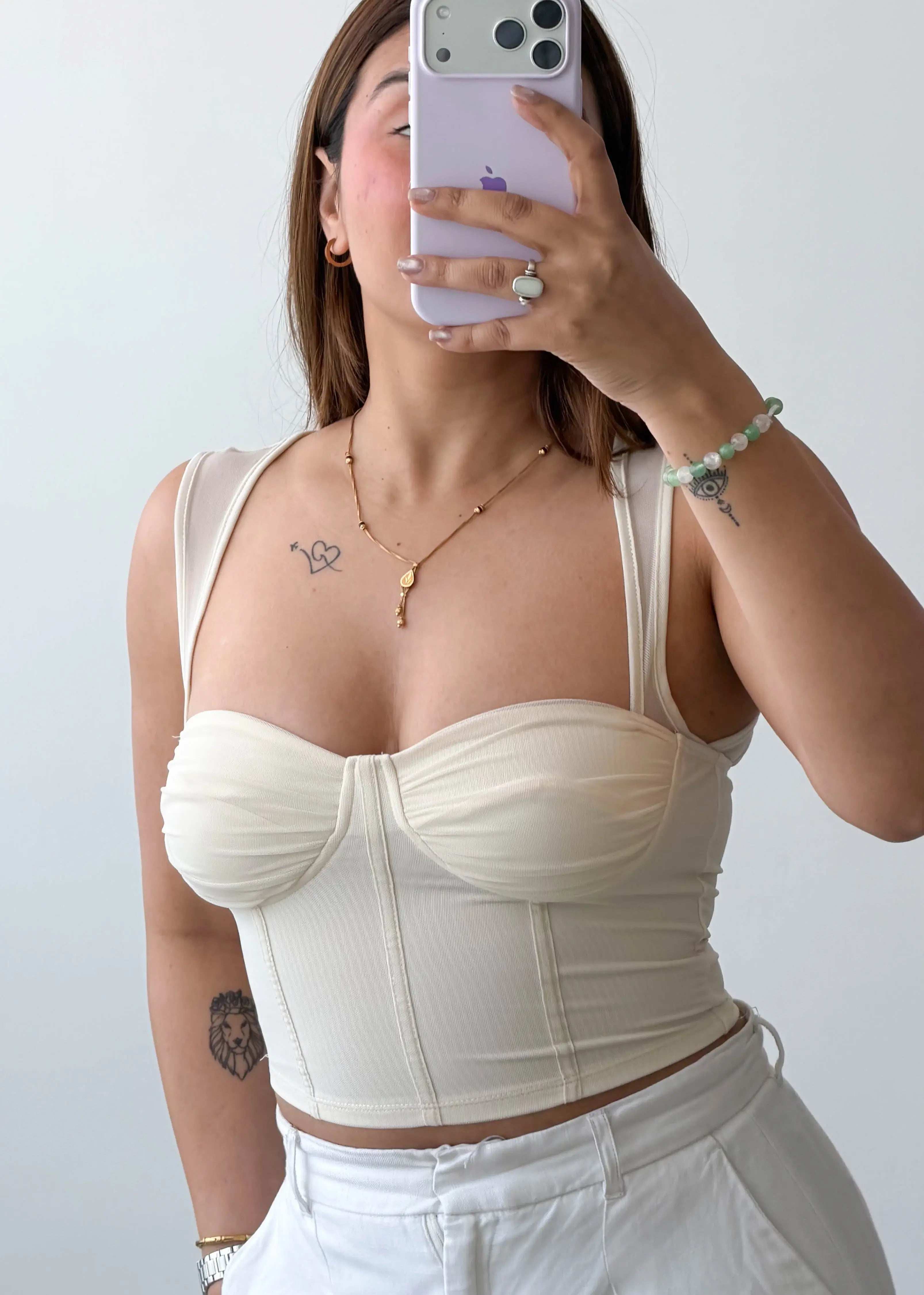 Size XS-S Beige Corset Style Top