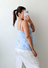 Size L-XL Blue Paisley Cami Top