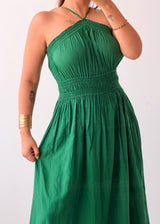 Size S-M Emerald Green Smocked Maxi Dress