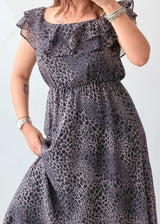 Size S-M Brown Animal Print Maxi Dress