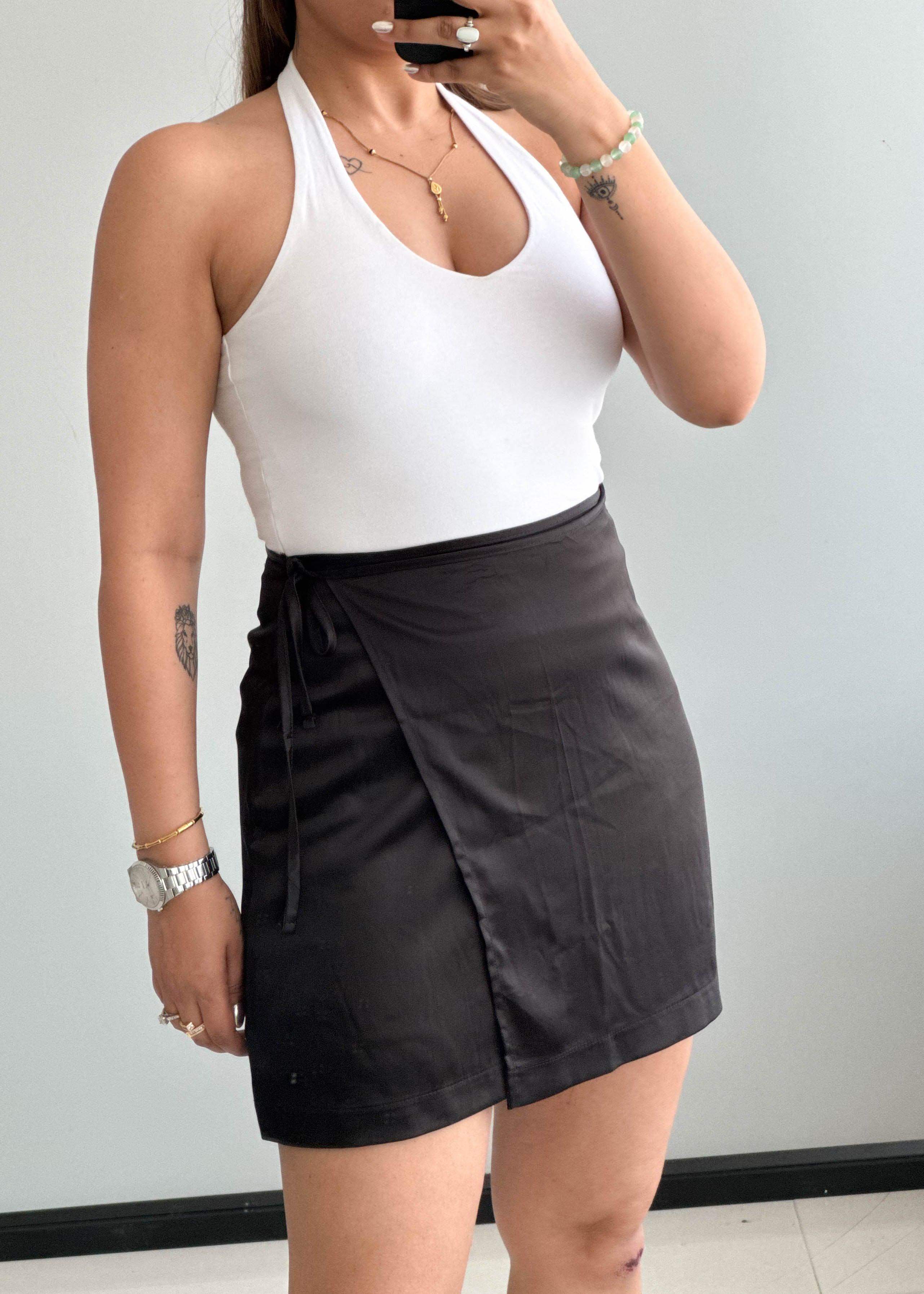 Waist : 27-28, Wrap around Satin skirt - Closet by Payal