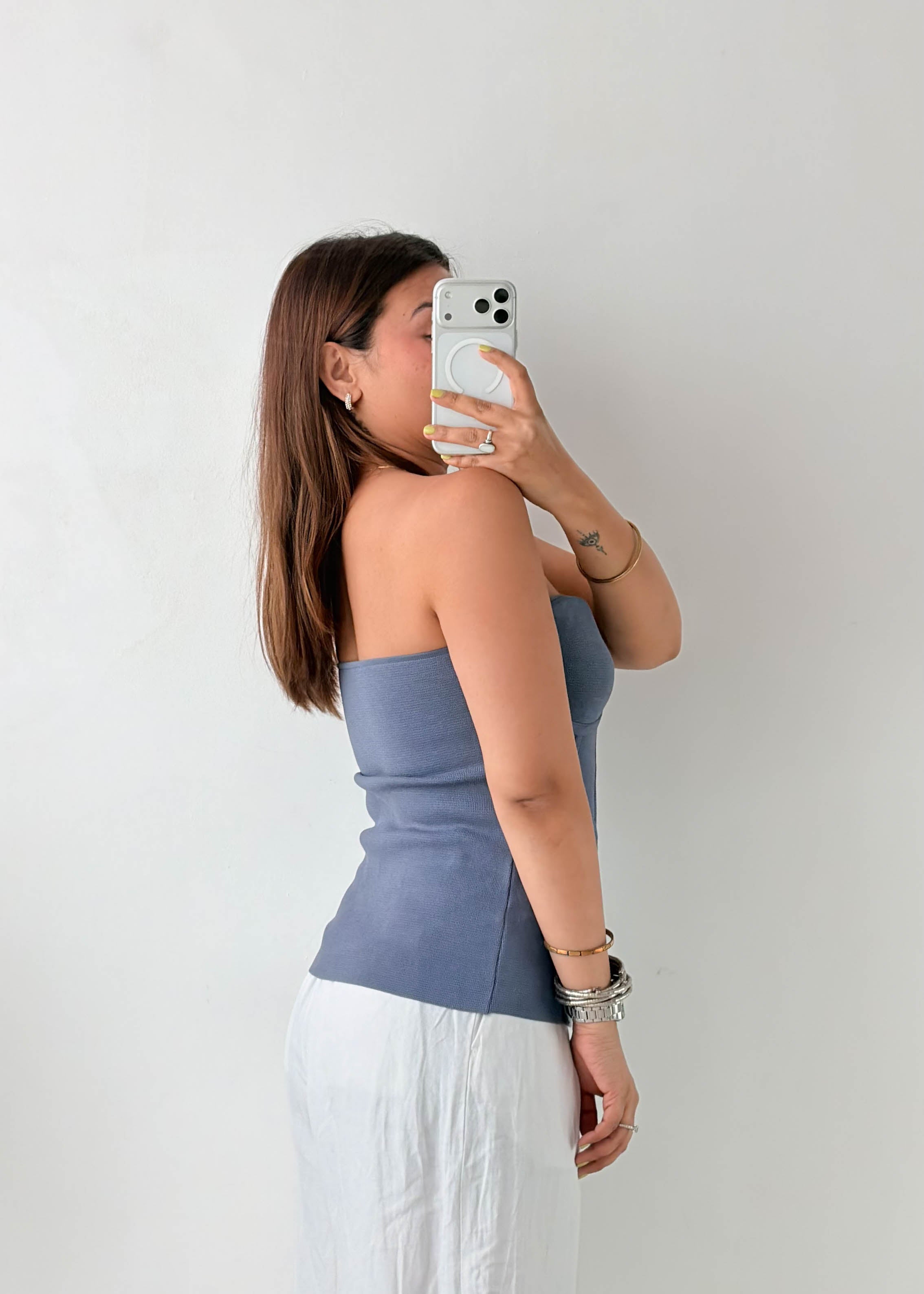 Size M-L Blue Corset Tube Top