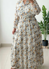 Size M-L, Vintage Floral Maxi Dress