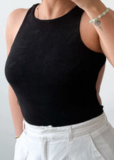 Size XS-S Black Backless Bodysuit