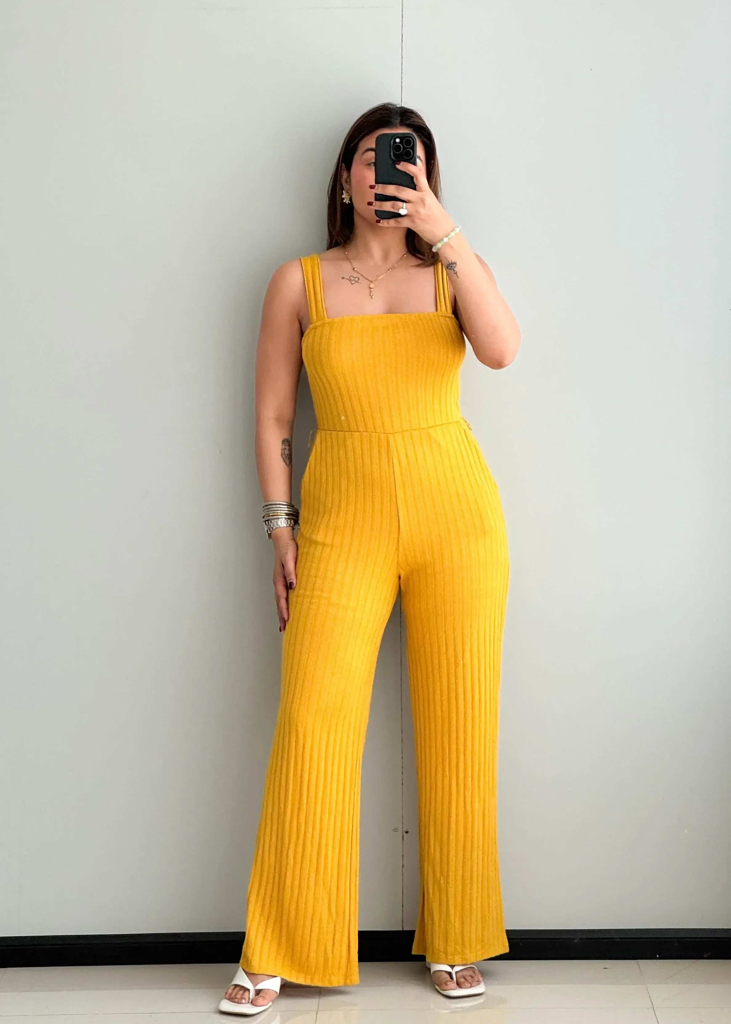 SIZE XS-S, Cotton Ribbed Jumpsuit - Closet by Payal