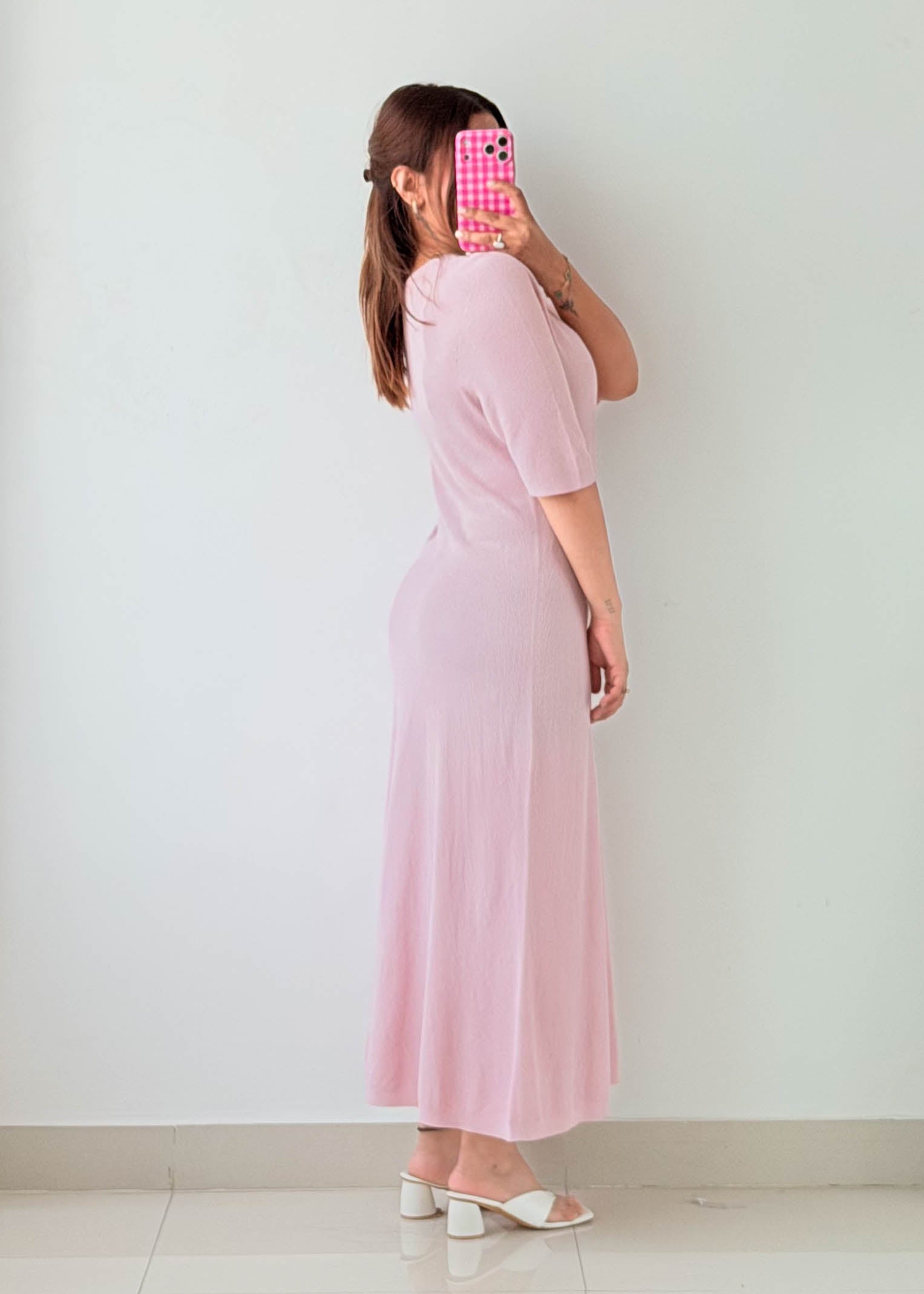 Size M-L Blush Pink Knit Maxi Dress