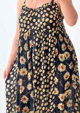 Size M-L Black Floral Maxi Dress
