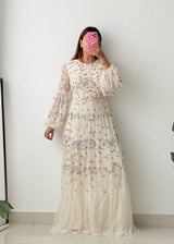 Size L Floral Embroidered Maxi Dress