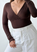 Size XS-S Chocolate Wrap Bodysuit
