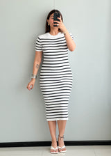 SIZE S-M, Striped bodycon Dress