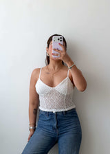 Size XS-S White Lace Corset Style Top