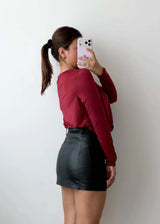 Size M-L Wine Wrap Bodysuit