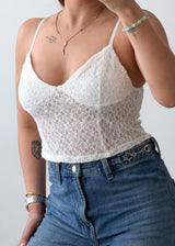 Size XS-S White Lace Corset Style Top