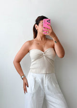 Size M-L Cream Twist Tube Top
