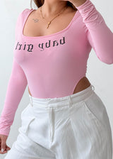 Size XS-S Pink Graphic Bodysuit