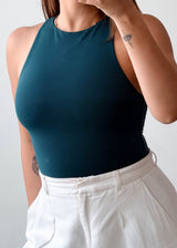 Size XS Teal High Neck Bodysuit