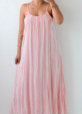 Size M-L Blush Pink Textured Maxi Dress