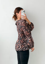 Size M-L Brown Paisley Print Blouse
