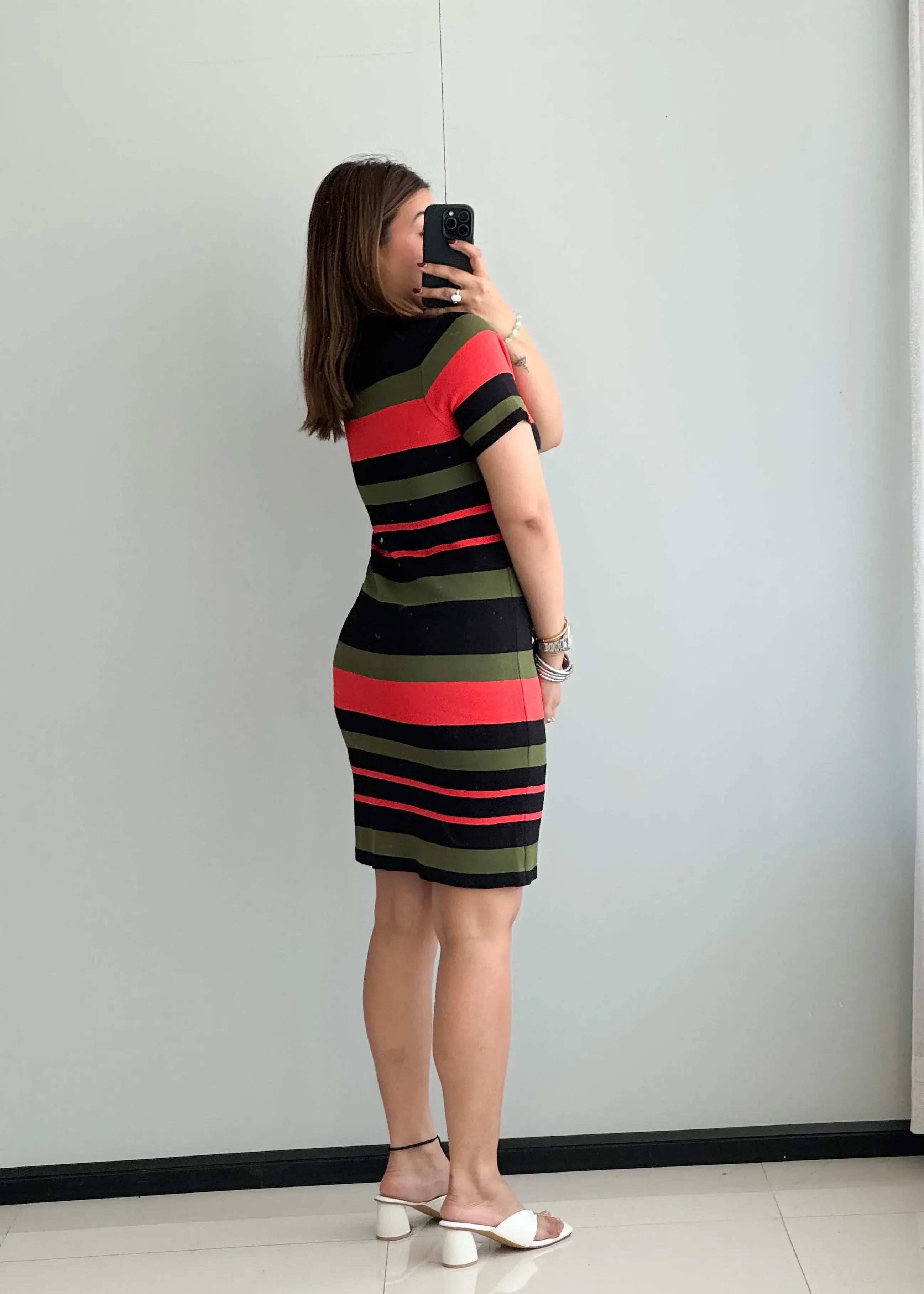 SIZE L-XL, Lycra Ribbed Bodycon Dress - Closet by Payal