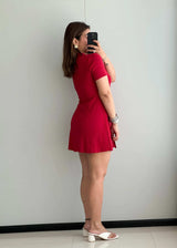 SIZE M-L, Red Fit & Flare Dress - Closet by Payal
