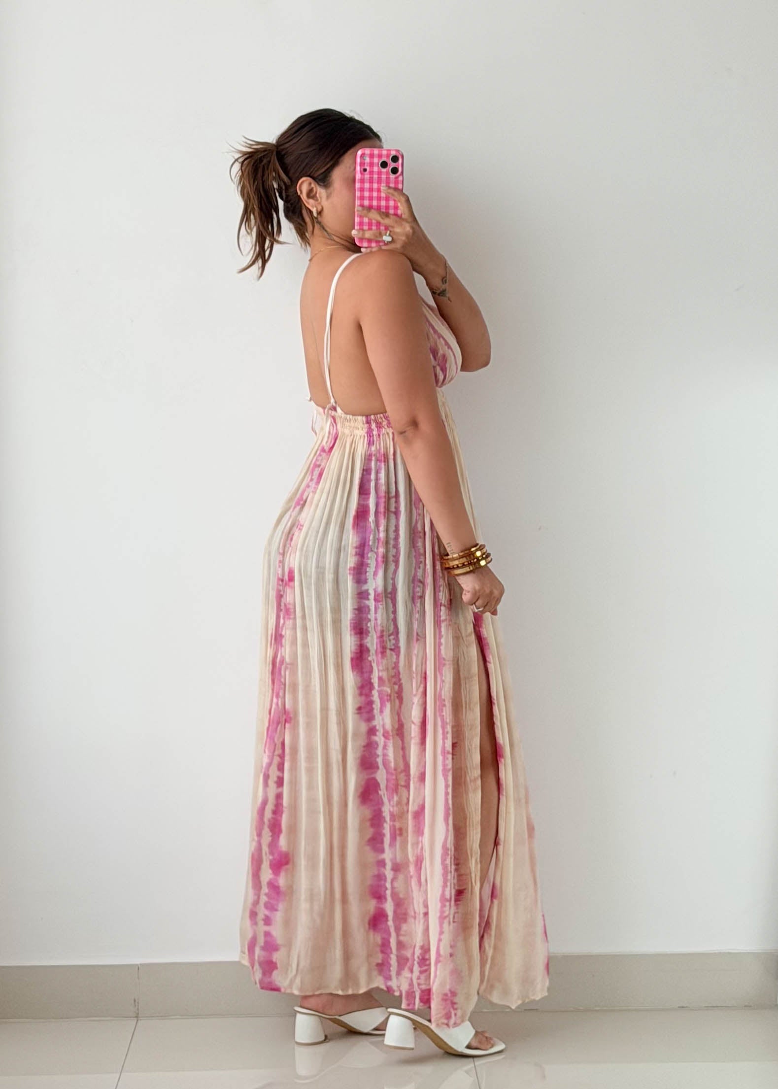 Size XS-M Pink Tie-Dye Maxi Dress
