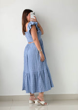 Size M-L Powder Blue Ruffle Maxi Dress