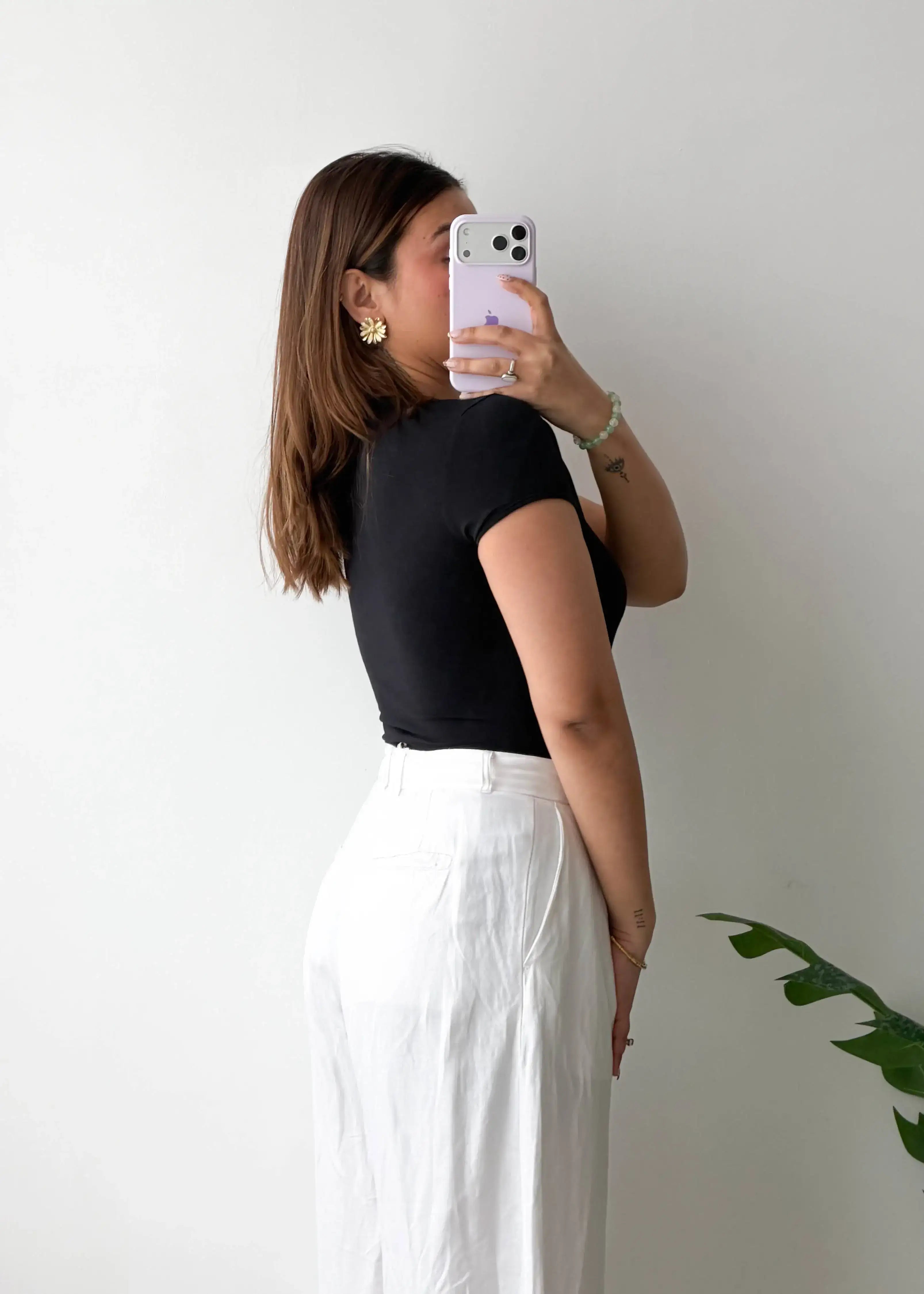 Size S-M, Black Cut-Out Neck Short Sleeve Bodysuit