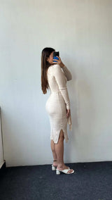 Size S-M, Button-Down Ribbed Midi Dress