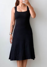 Size S-M Black Flared Ribbed Dress