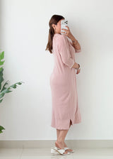 Size XL-XXL Blush Pink Polo Knit Maxi Dress