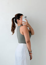 Size S Sage High Neck Sleeveless Bodysuit