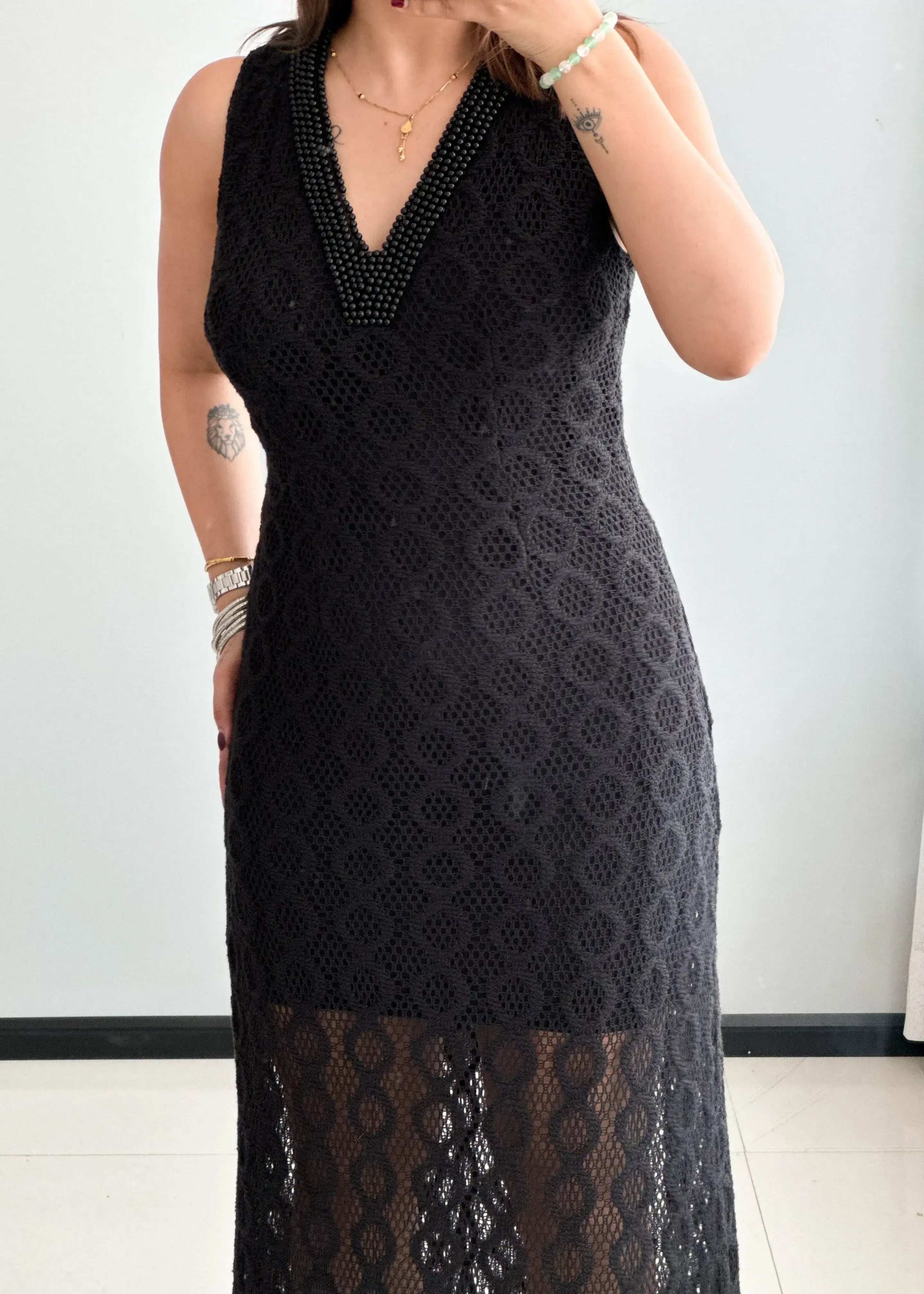 SIZE M-L, Mesh with lining Maxi Dress - Closet by Payal
