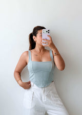 Size M Powder Blue Corset Style Top