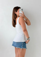 Size M-L White Sleeveless Top