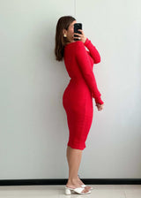 SIZE XS-S, Cotton Ribbed Bodycon Dress - Closet by Payal