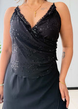 Size M-L, Black Lace Detail Midi Dress - Closet by Payal