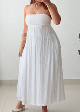 Size L White Smocked Maxi Dress