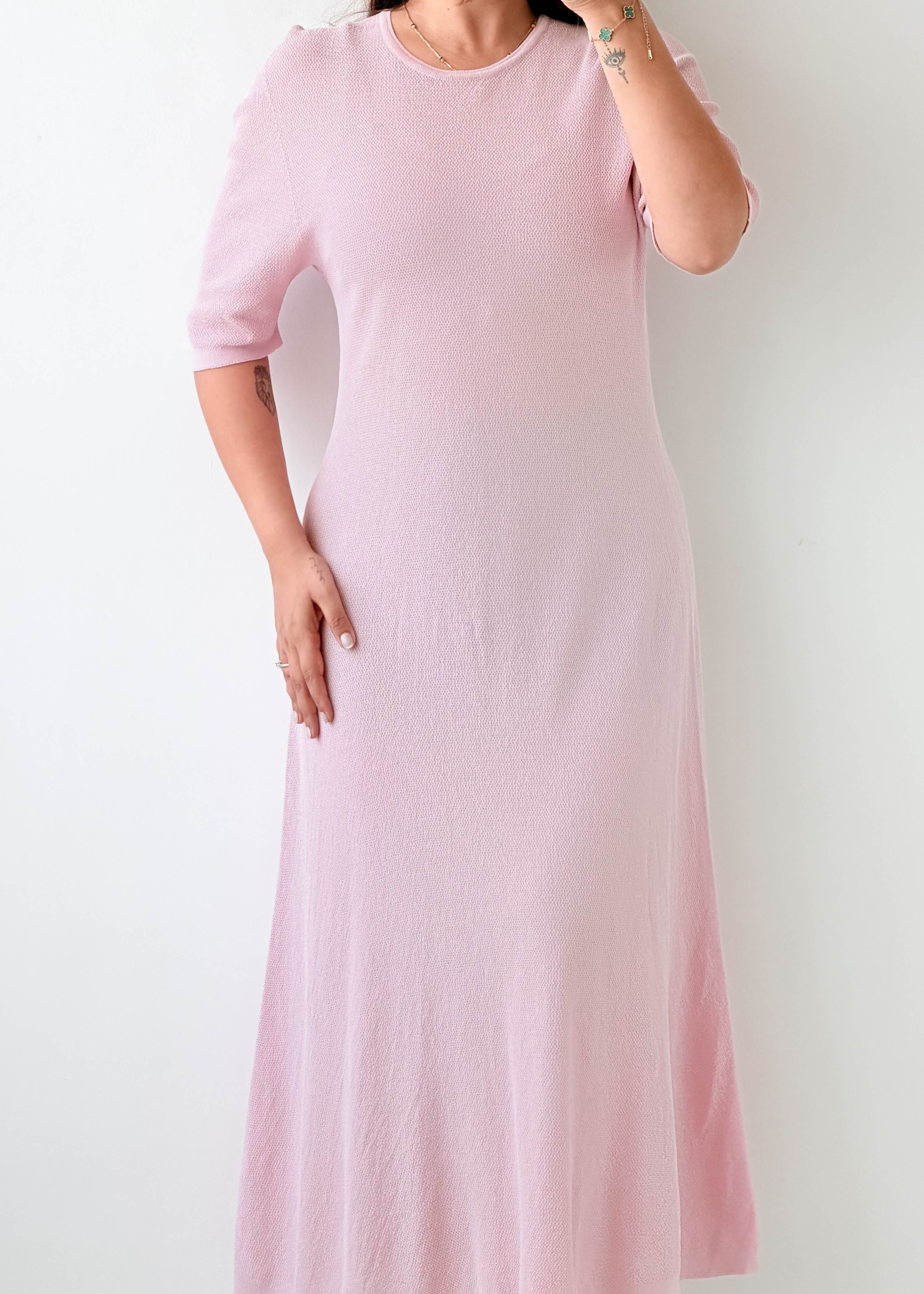 Size M-L Blush Pink Knit Maxi Dress