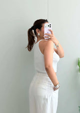 Size S-M, White Racerback Tank Top - Closet by Payal