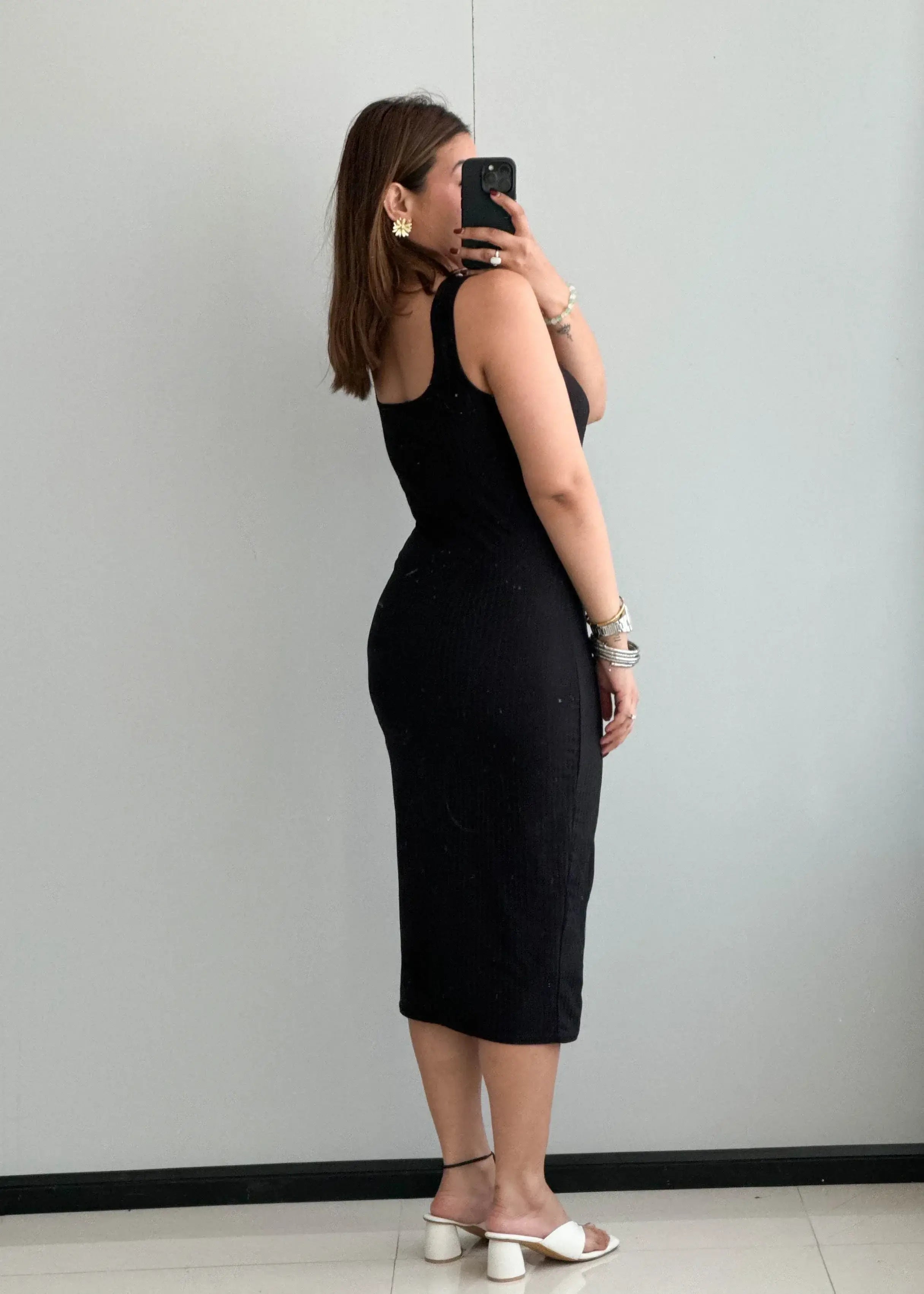 SIZE M-L, Black Bodycon Dress - Closet by Payal