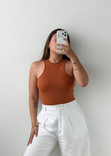 Size S-M Rust High Neck Bodysuit