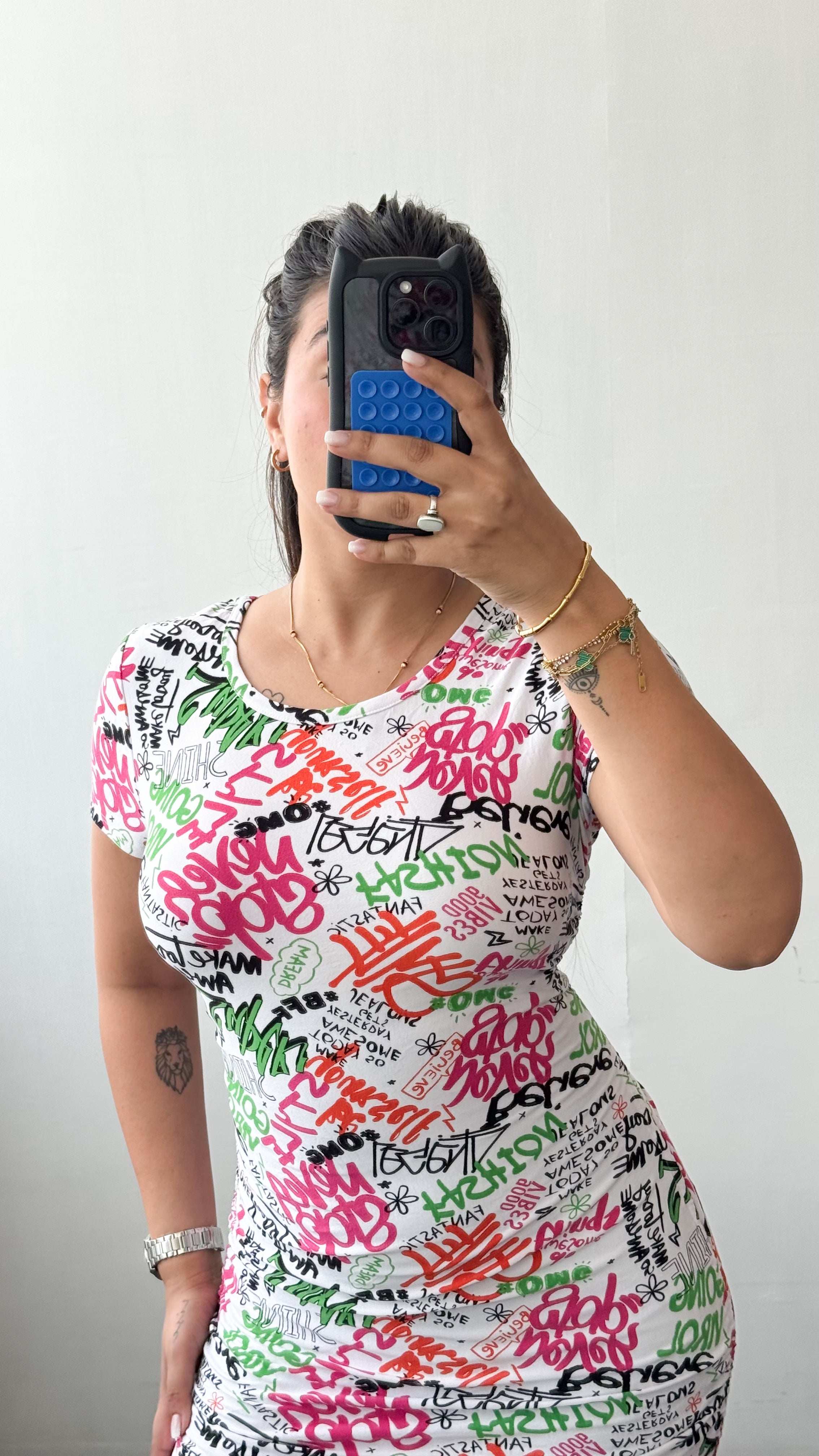Size S-M White Floral Ruched Dress