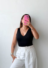 Size M Black V-Neck Bodysuit